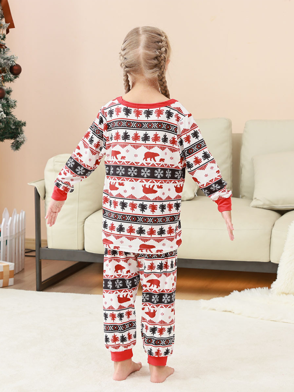 Christmas Loungewear Parent-Child Set Plaid Patchwork Printed Loungewear-[Adult]-[Female]-2022 Online Blue Zone Planet