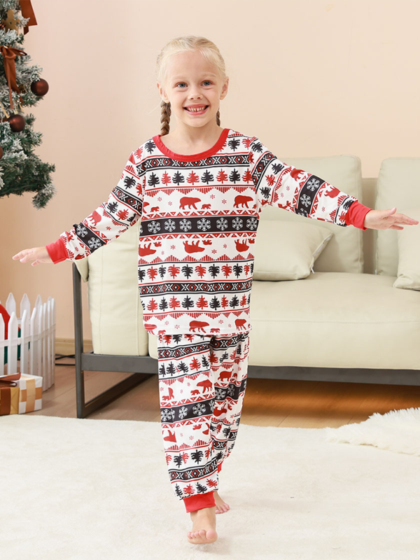 Christmas Loungewear Parent-Child Set Plaid Patchwork Printed Loungewear-[Adult]-[Female]-2022 Online Blue Zone Planet