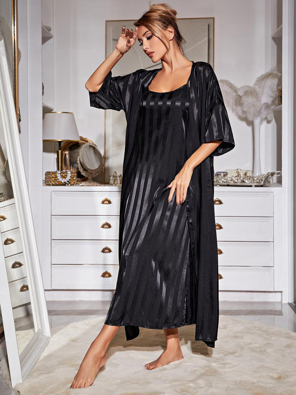 Blue Zone Planet | Strap pajamas women's long nightgown high-end home service set-TOPS / DRESSES-[Adult]-[Female]-2022 Online Blue Zone Planet