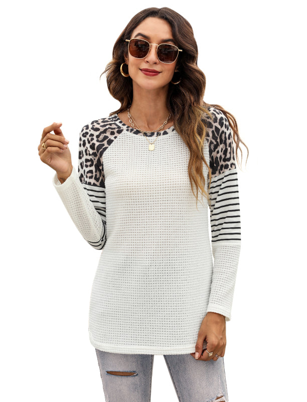 Fashion Waffle Panel Top-[Adult]-[Female]-Pure white-S-2022 Online Blue Zone Planet