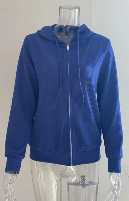 Hoodie Hoodie Long Sleeve Cardigan BLUE ZONE PLANET