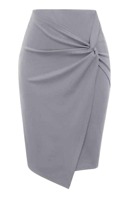 Ladies Casual Fashion Pleated Skirt-[Adult]-[Female]-Grey-S-2022 Online Blue Zone Planet