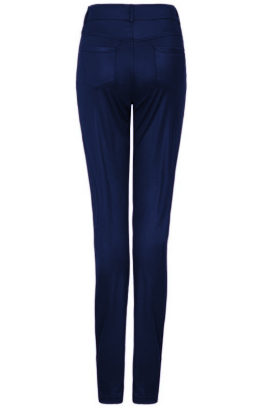 Fashion Pu Leather Feet Trousers BLUE ZONE PLANET