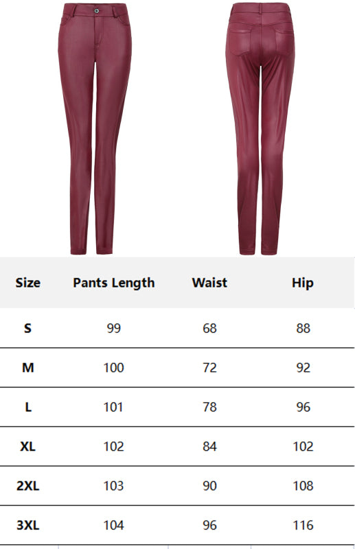 Fashion Pu Leather Feet Trousers BLUE ZONE PLANET