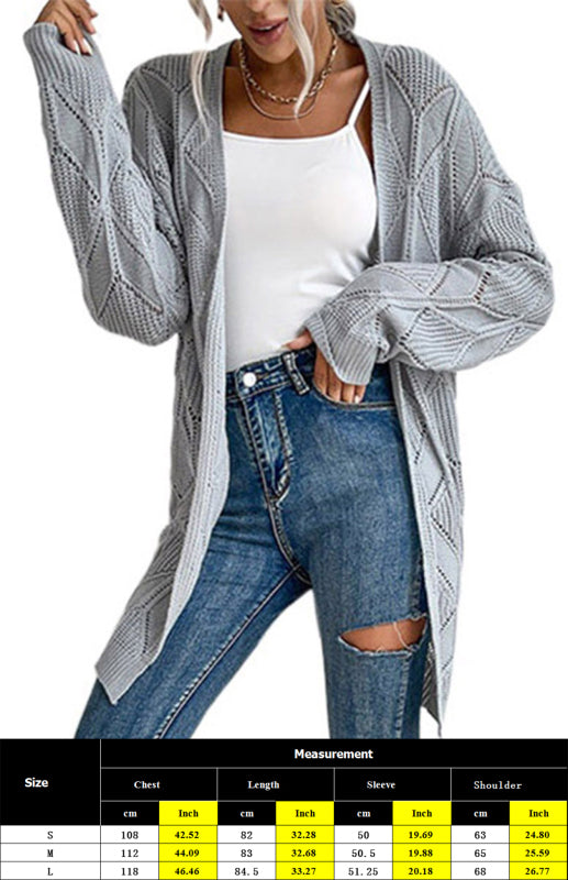 Ladies Fashion Thin Twist Sweater Cardigan BLUE ZONE PLANET