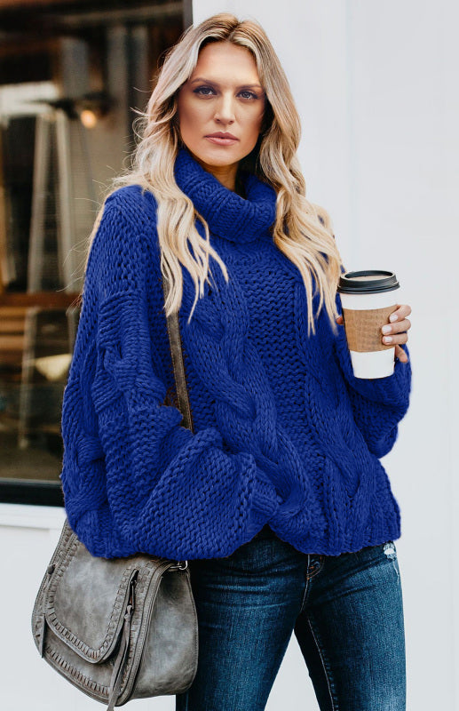 Blue Zone Planet | Thick Knit Turtleneck Pullover Sweater BLUE ZONE PLANET