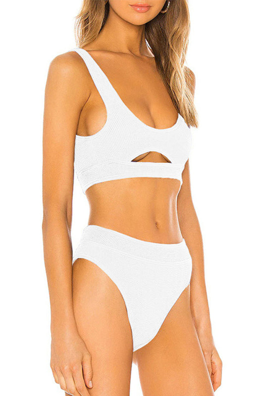 Blue Zone Planet |  Cutout Solid Color Split Swimsuit BLUE ZONE PLANET