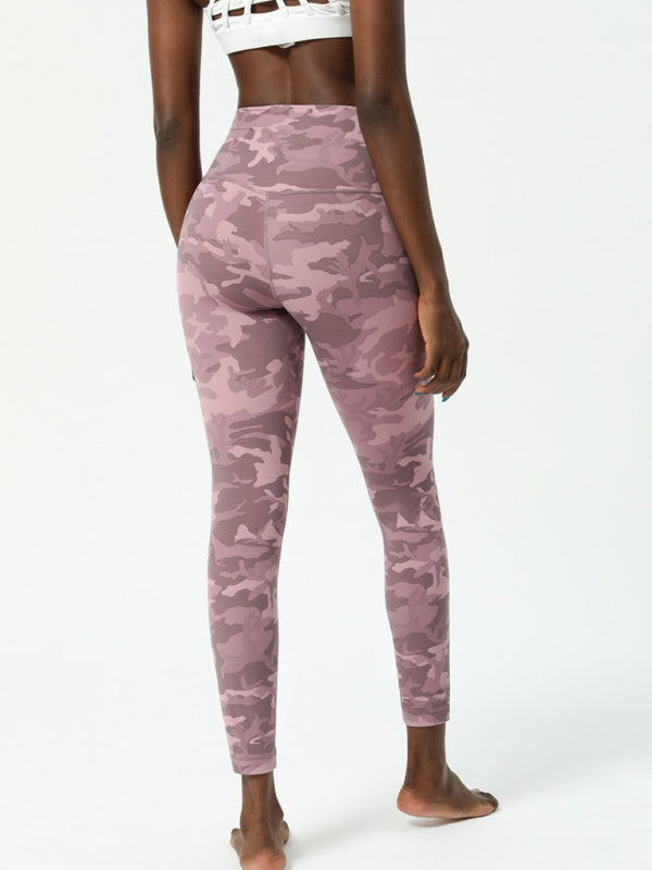 European and American camouflage yoga pants women's double-sided nude printing yoga pants-[Adult]-[Female]-2022 Online Blue Zone Planet