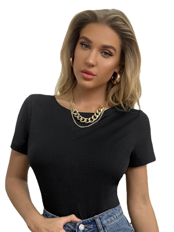 hollow back -back short -sleeved loose and breathable top BLUE ZONE PLANET