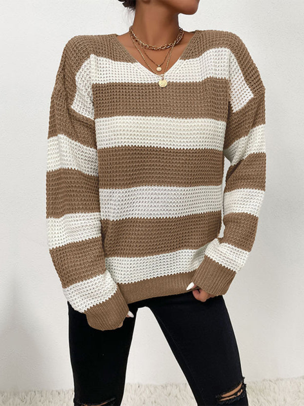 thin long sleeve striped sweater BLUE ZONE PLANET