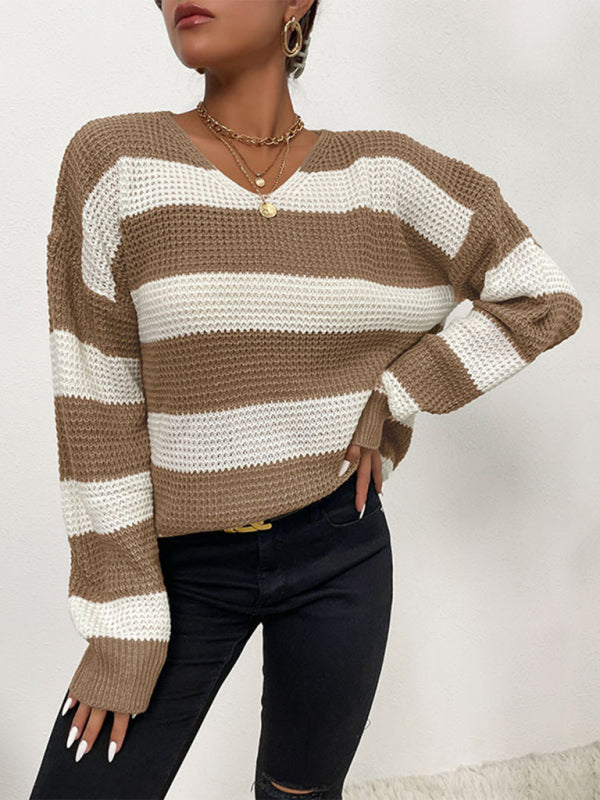 thin long sleeve striped sweater BLUE ZONE PLANET