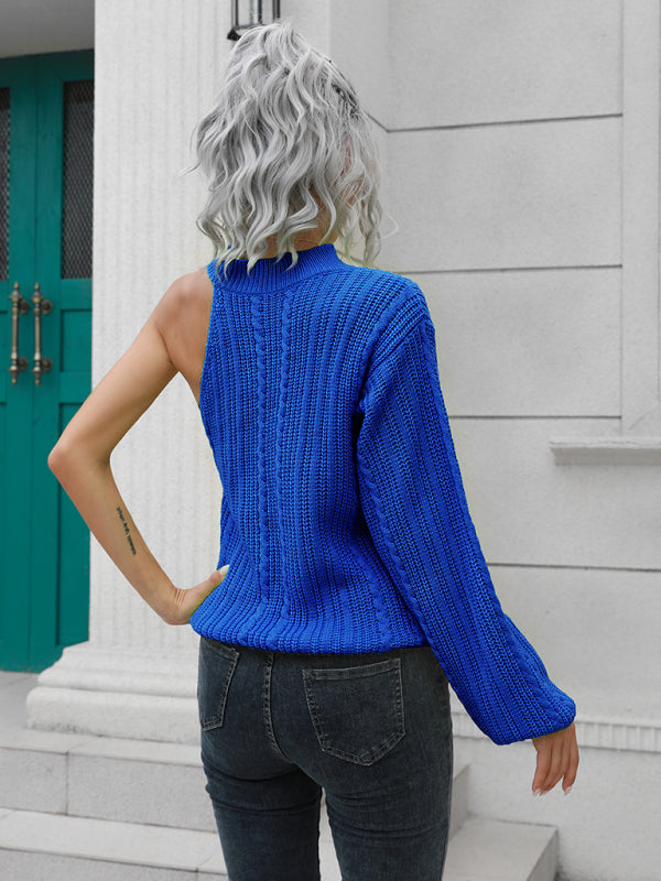 Blue Zone Planet |  one shoulder off shoulder sweater BLUE ZONE PLANET