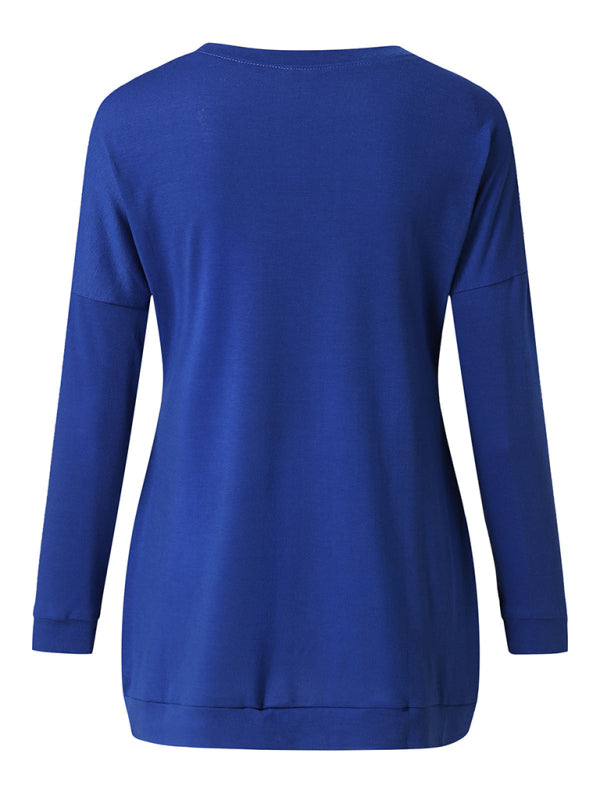 Blue Zone Planet | Halloween face print round neck Pullover-TOPS / DRESSES-[Adult]-[Female]-2022 Online Blue Zone Planet