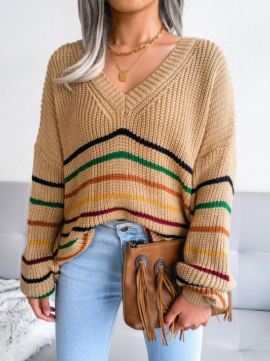 Rainbow Stripe loose sweater