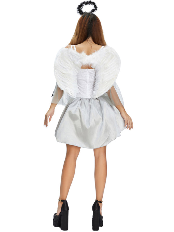 Blue Zone Planet | Halloween Winged Black Angel Costume Costume Adult-TOPS / DRESSES-[Adult]-[Female]-2022 Online Blue Zone Planet