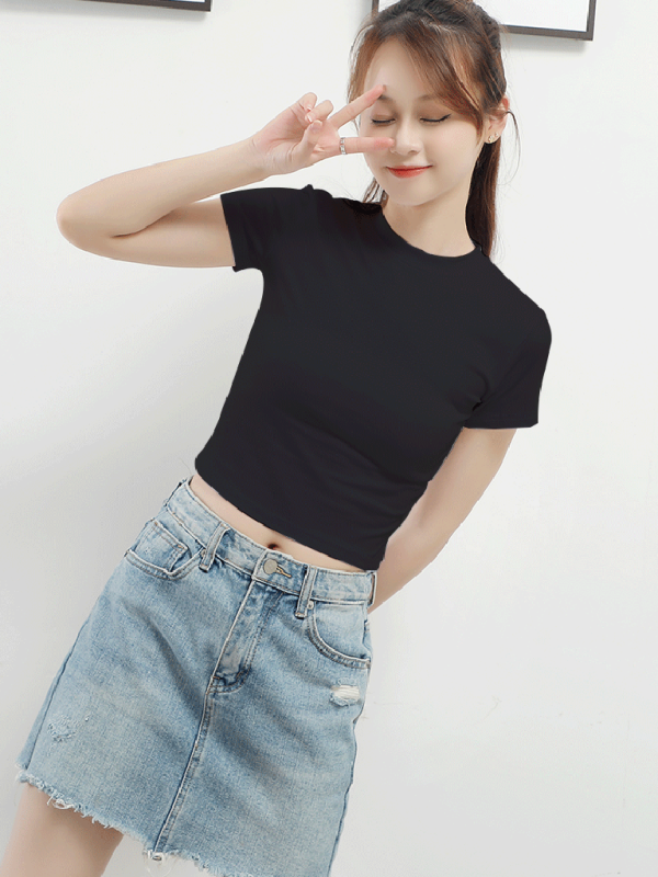 Half Turtleneck Short Sleeve Top-[Adult]-[Female]-2022 Online Blue Zone Planet