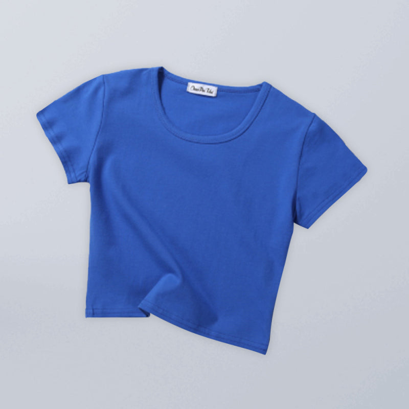 Women's Crew Neck Short Sleeves Tops-[Adult]-[Female]-Wine Red-S-2022 Online Blue Zone Planet