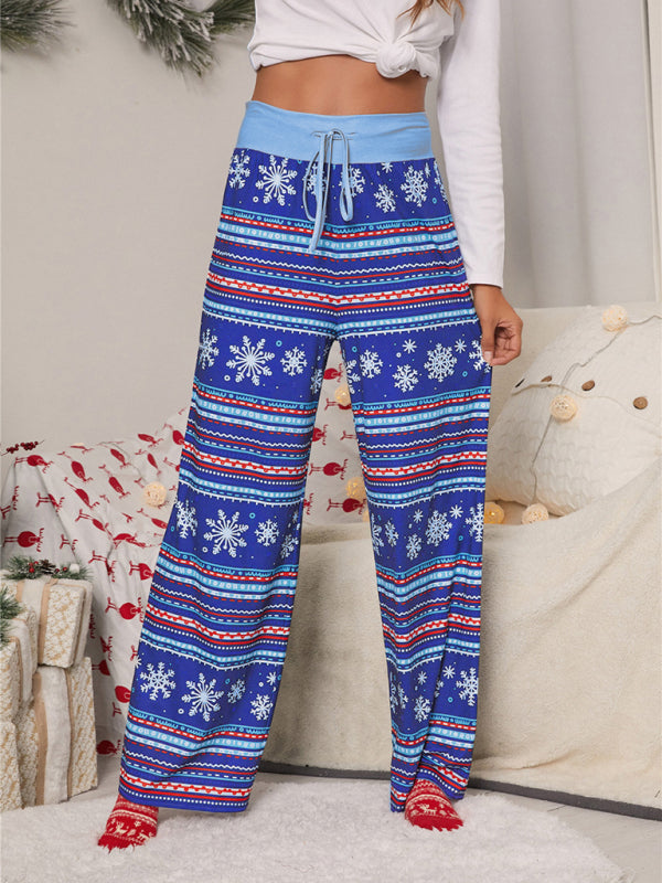 Women Festival Pattern Knit Polyester Pants-[Adult]-[Female]-2022 Online Blue Zone Planet