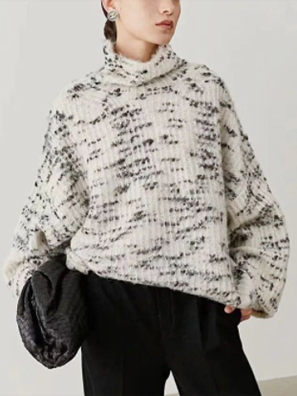 Loretta's Casual Wool Turtleneck Knit Sweater-TOPS / DRESSES-[Adult]-[Female]-Raw white off white-S-2022 Online Blue Zone Planet