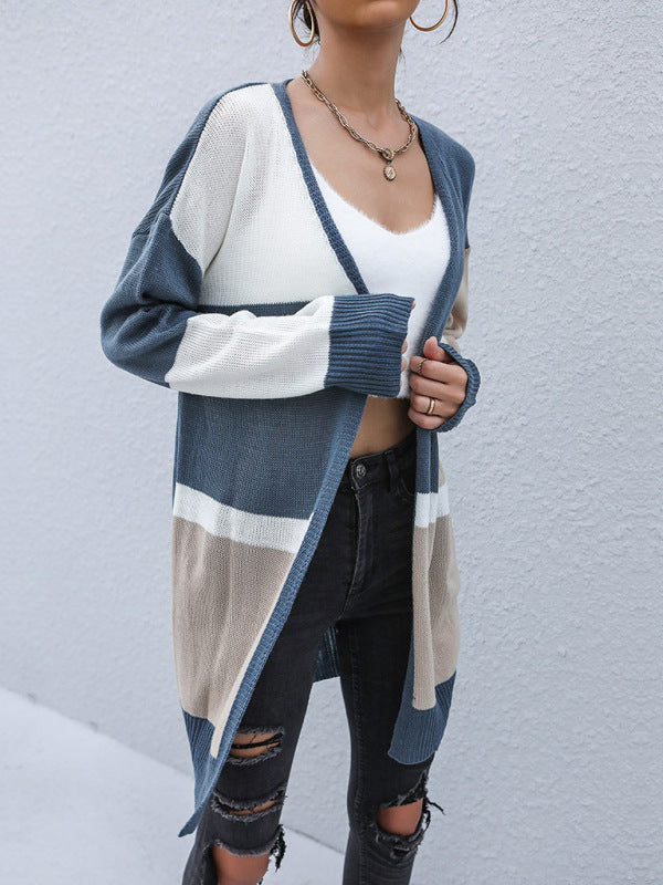 Blue Zone Planet |  Beatrice's color block knitted cardigan BLUE ZONE PLANET