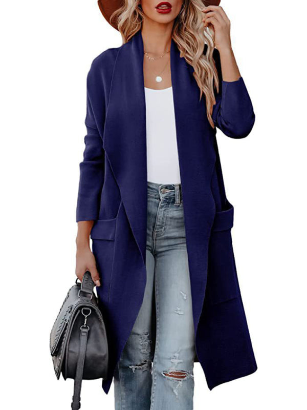 Blue Zone Planet | long high-end woolen slim coat coat for women BLUE ZONE PLANET