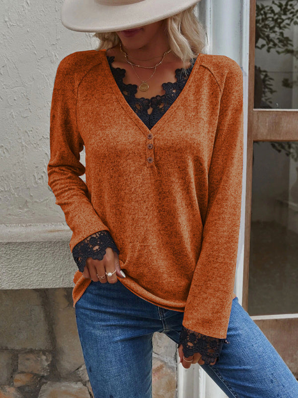 New stitching knitted sweater cashmere sweater T-shirt-TOPS / DRESSES-[Adult]-[Female]-2022 Online Blue Zone Planet