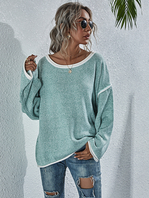 Blue Zone Planet | New sweater round neck sweater loose large size women's sweater women-TOPS / DRESSES-[Adult]-[Female]-2022 Online Blue Zone Planet