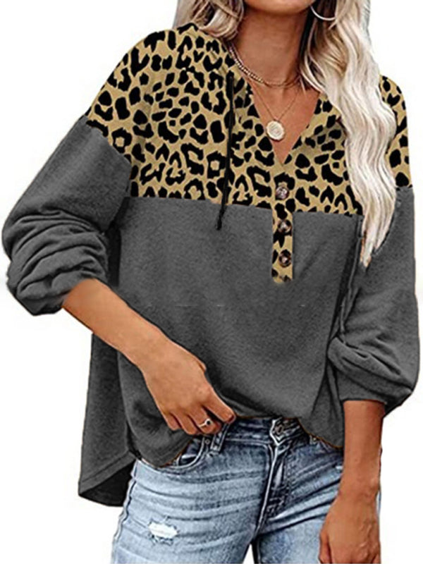 Women's New Tops Printed Stitching Loose Thickened Fleece Sweater-[Adult]-[Female]-2022 Online Blue Zone Planet