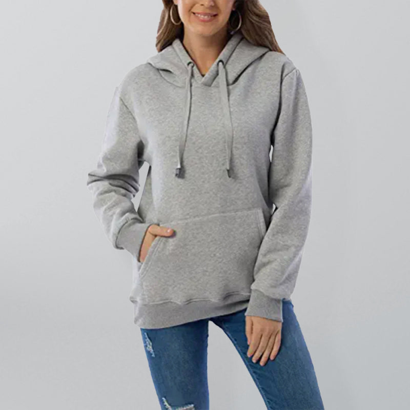 Blue Zone Planet | Warm Lamb Fleece Pocket Hooded Sports Sweater Coat Women-TOPS / DRESSES-[Adult]-[Female]-Grey-S-2022 Online Blue Zone Planet