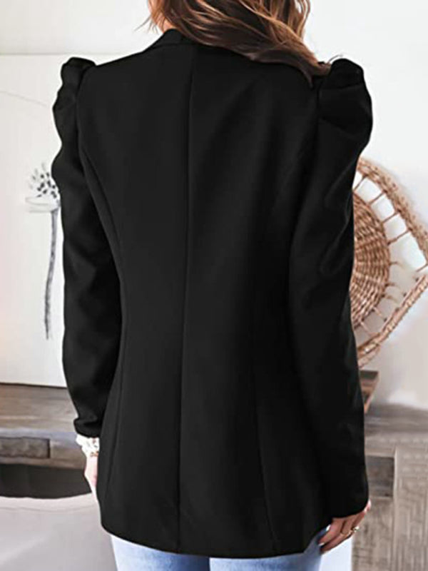 Blue Zone Planet | commuting long-sleeved shoulder pad puff sleeve slim suit BLUE ZONE PLANET
