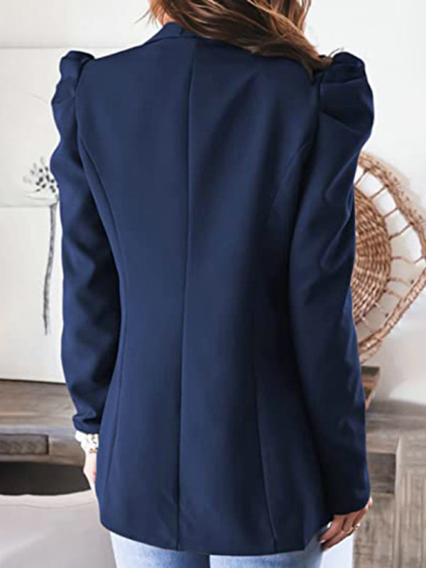 Blue Zone Planet | commuting long-sleeved shoulder pad puff sleeve slim suit BLUE ZONE PLANET