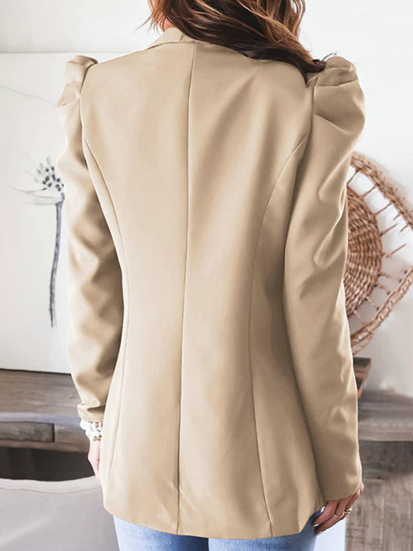 Blue Zone Planet | commuting long-sleeved shoulder pad puff sleeve slim suit BLUE ZONE PLANET