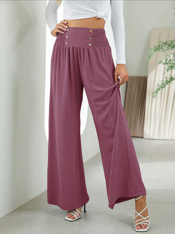 Blue Zone Planet | woven high waist wide leg pants-TOPS / DRESSES-[Adult]-[Female]-2022 Online Blue Zone Planet