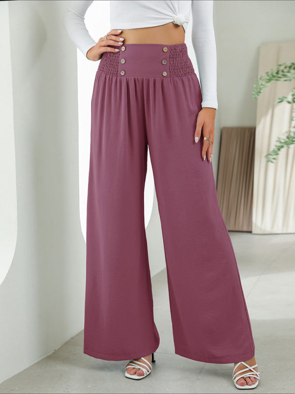 Blue Zone Planet | woven high waist wide leg pants-TOPS / DRESSES-[Adult]-[Female]-2022 Online Blue Zone Planet