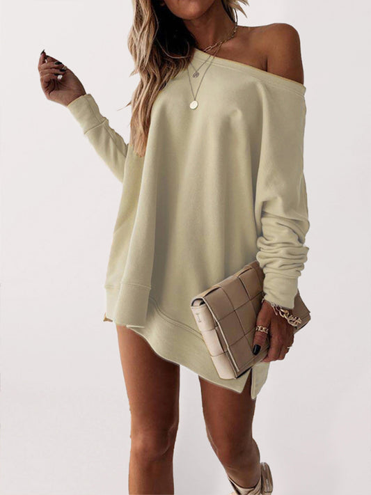 Best selling casual solid color long-sleeved all-match loose sweater