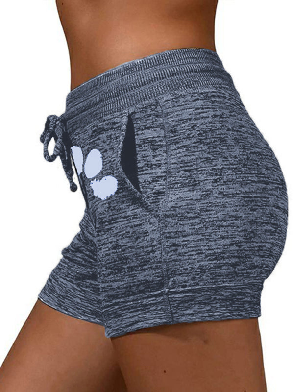 Blue Zone Planet | Women's printed bottoming quick-drying shorts yoga pants sports waist elastic shorts-[Adult]-[Female]-2022 Online Blue Zone Planet