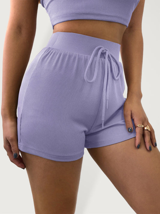 knitted all-match ribbed shorts-TOPS / DRESSES-[Adult]-[Female]-Purple-XS-2022 Online Blue Zone Planet