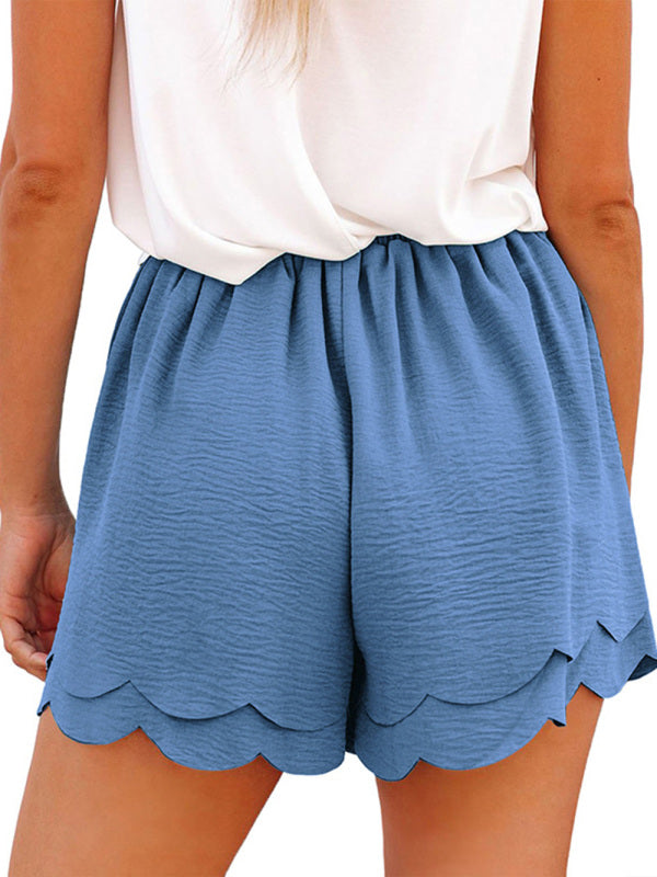 Women's Layered Petal Butterfly End Waist Lounge Short with Belt-[Adult]-[Female]-2022 Online Blue Zone Planet