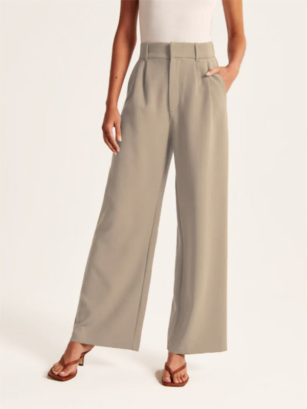 Blue Zone Planet | high waist wide-leg pants with matching belt wide-leg suit pants kakaclo