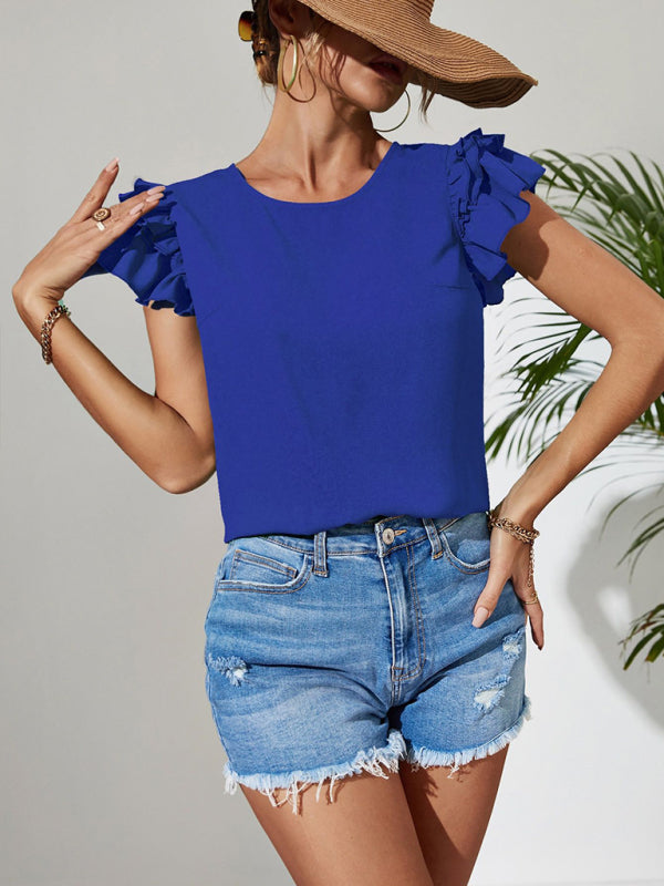 Blue Zone Planet |  Summer New Explosive Style Slim Fit Top Round Neck Shirt BLUE ZONE PLANET