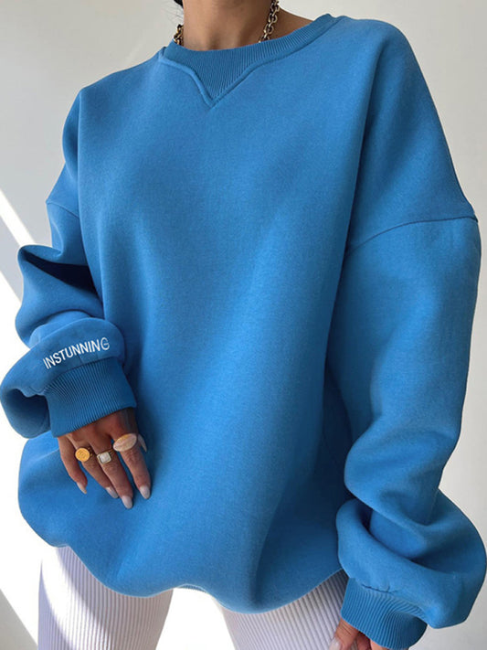 Blue Zone Planet |  Loose and versatile commuting loose thread collar sweater BLUE ZONE PLANET