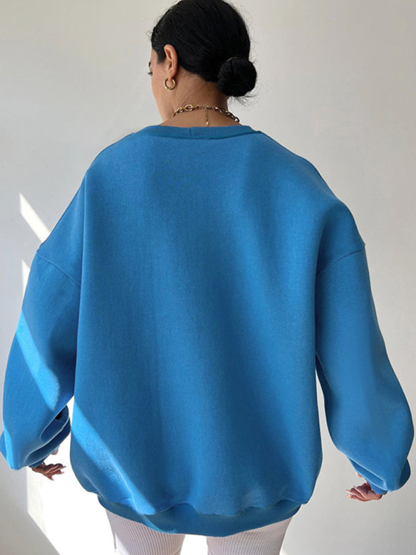 Blue Zone Planet |  Loose and versatile commuting loose thread collar sweater BLUE ZONE PLANET