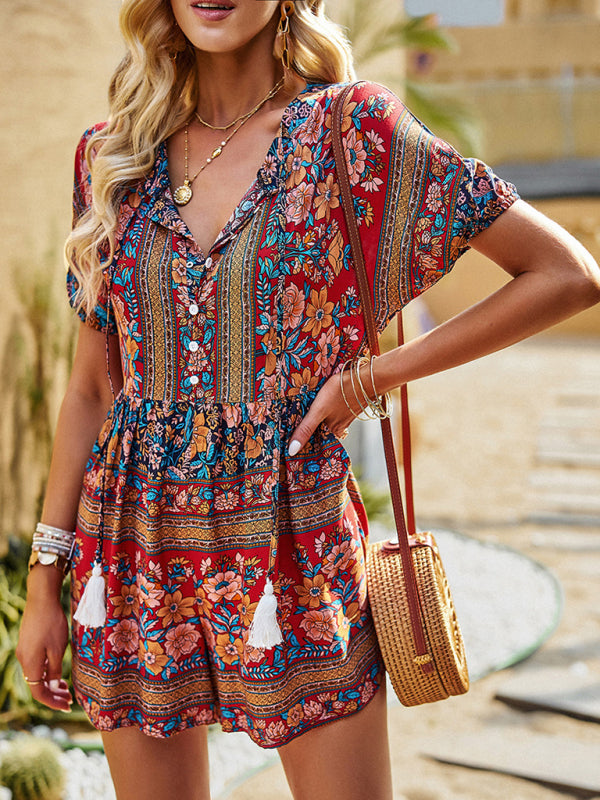 Lexi's Boho Floral Print Jumpsuit kakaclo