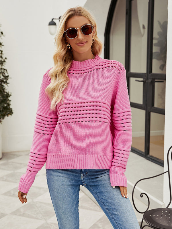 Sabrina's Pullover Sweater Striped Knitwear Fashion Sweater BLUE ZONE PLANET