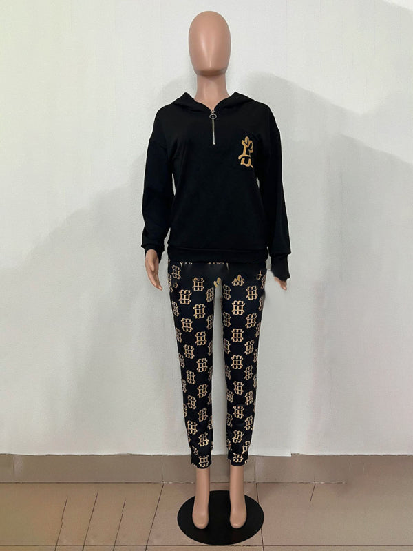 Printed long-sleeved trousers set High-quality sweater set kakaclo