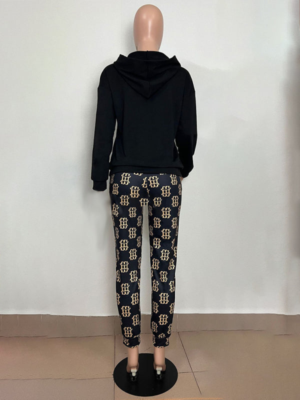 Printed long-sleeved trousers set High-quality sweater set kakaclo