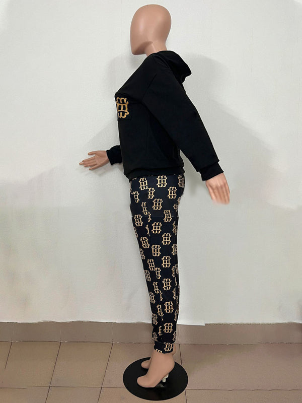 Printed long-sleeved trousers set High-quality sweater set kakaclo