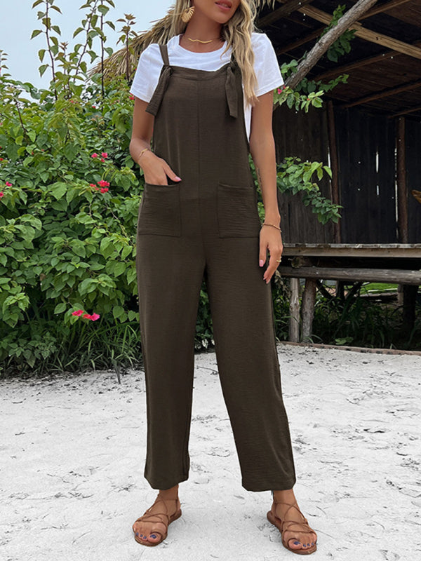 Blue Zone Planet | cropped straight patch pocket overalls BLUE ZONE PLANET