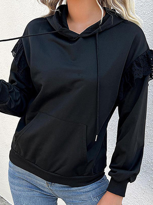 long-sleeved solid color hooded sweater-[Adult]-[Female]-Black-S-2022 Online Blue Zone Planet