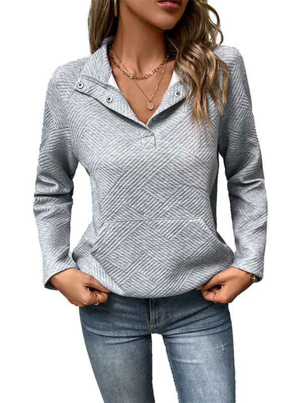 New women's long sleeve solid color sweater-[Adult]-[Female]-2022 Online Blue Zone Planet